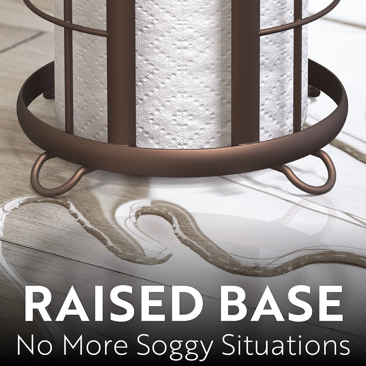 BROOKSTONE, Bronze Toilet Paper Holder, Freestanding Bathroom Tissue Organizer, Minimalistic Storage Solution, Modern & Stylish Design [Holds MEGA Rolls]