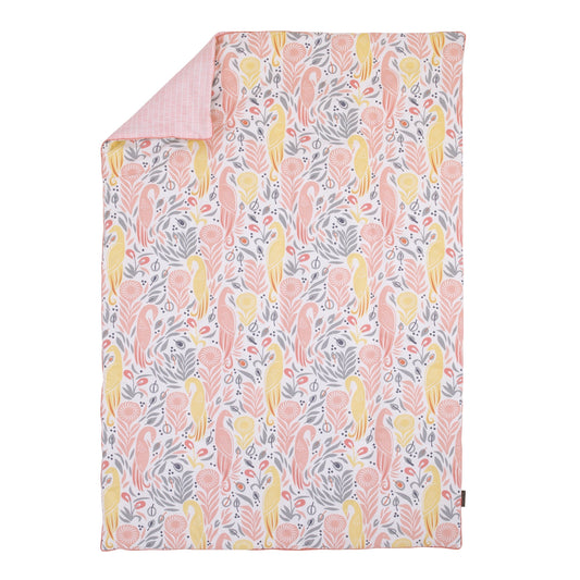 Dwell Studio Boheme Peacock/Floral Print Comforter, Peach/Gold/Gray