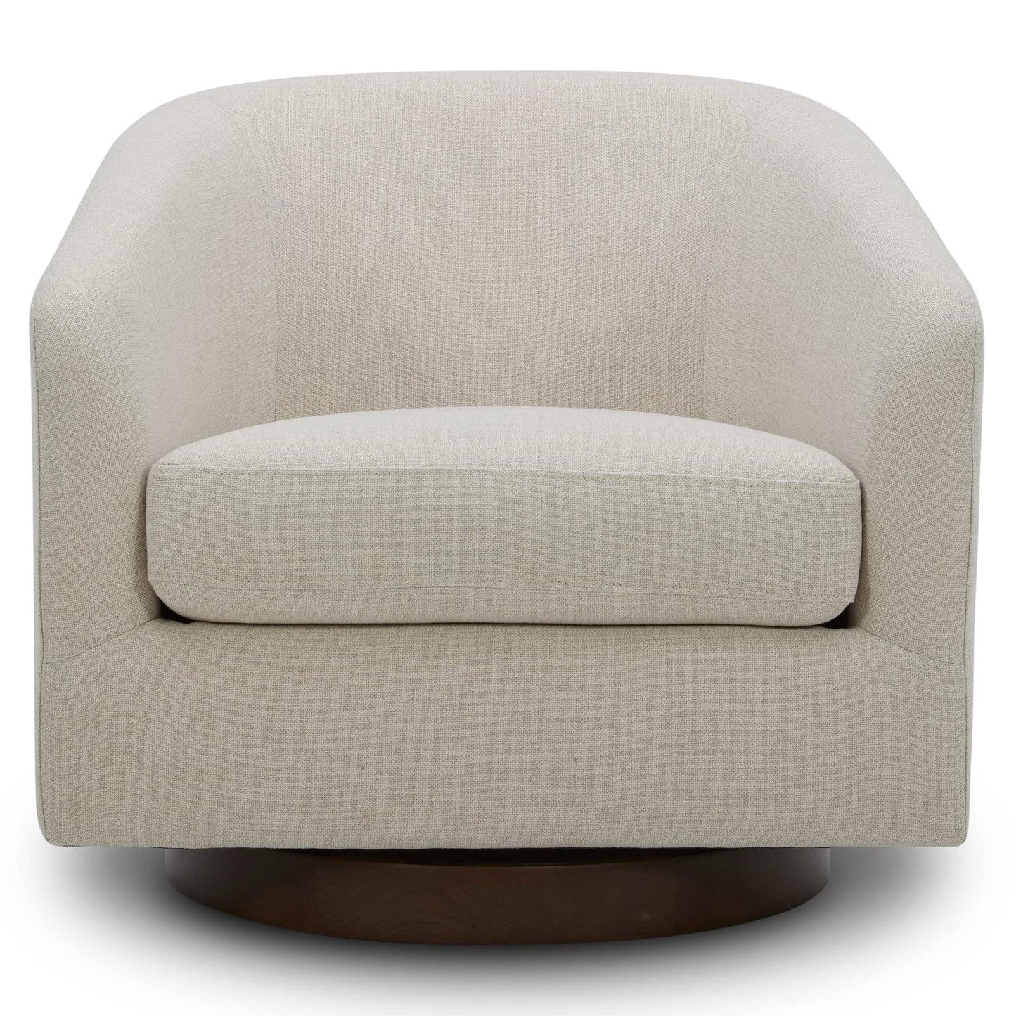 CHITA Swivel Accent Chair Armchair, Round Barrel Chair in Fabric for Living Room Bedroom, Linen