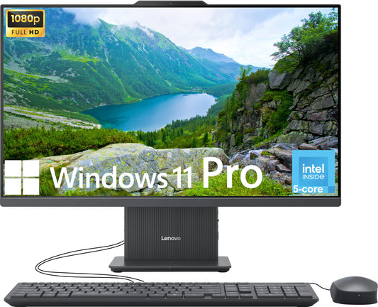 Lenovo ThinkCentre All-in-One Desktop Computer, 24" FHD IPS Display, 5-core Intel U300 Processor, 32GB DDR5, 1TB SSD, Wi-Fi 6, USB-C, HDMI in&Out, Wired KB&Mouse, Windows 11 Pro