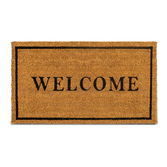 PLUS Haven Coco Coir Door Mat with Heavy Duty Backing, Welcome Doormat, 17.5”x30” Size, Easy to Clean Entry Mat, Beautiful Color and Sizing for Outdoor and Indoor uses, Home Décor