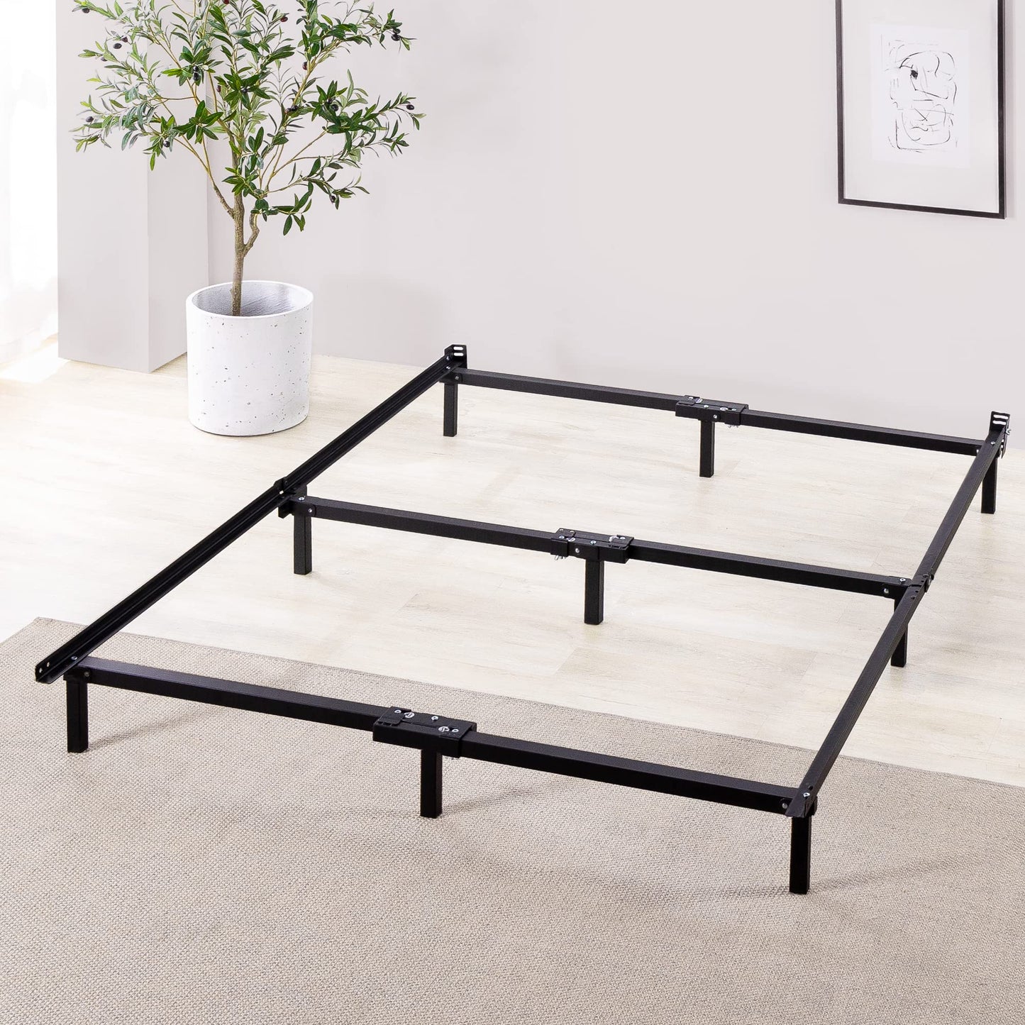 ZINUS Compack Metal Bed Frame, 7 Inch Support Bed Frame for Box Spring and Mattress Set, Black, California King