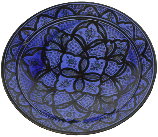 Ceramic Plates Moroccan Handmade Serving, Wall Hanging, Exquisite Colors Decorative 14 inches Diameter