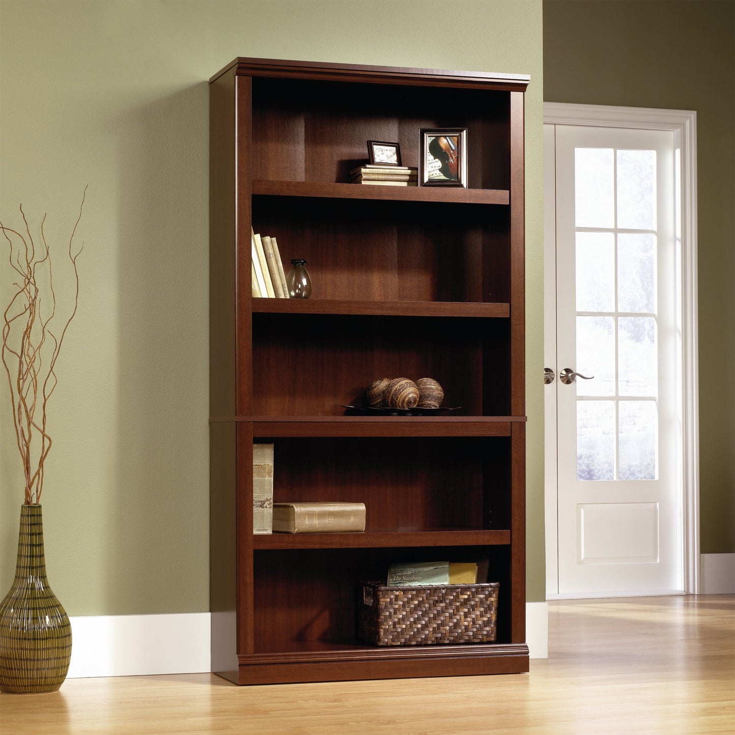 Sauder Miscellaneous Storage 5-Shelf Bookcase/ Book shelf, Select Cherry finish