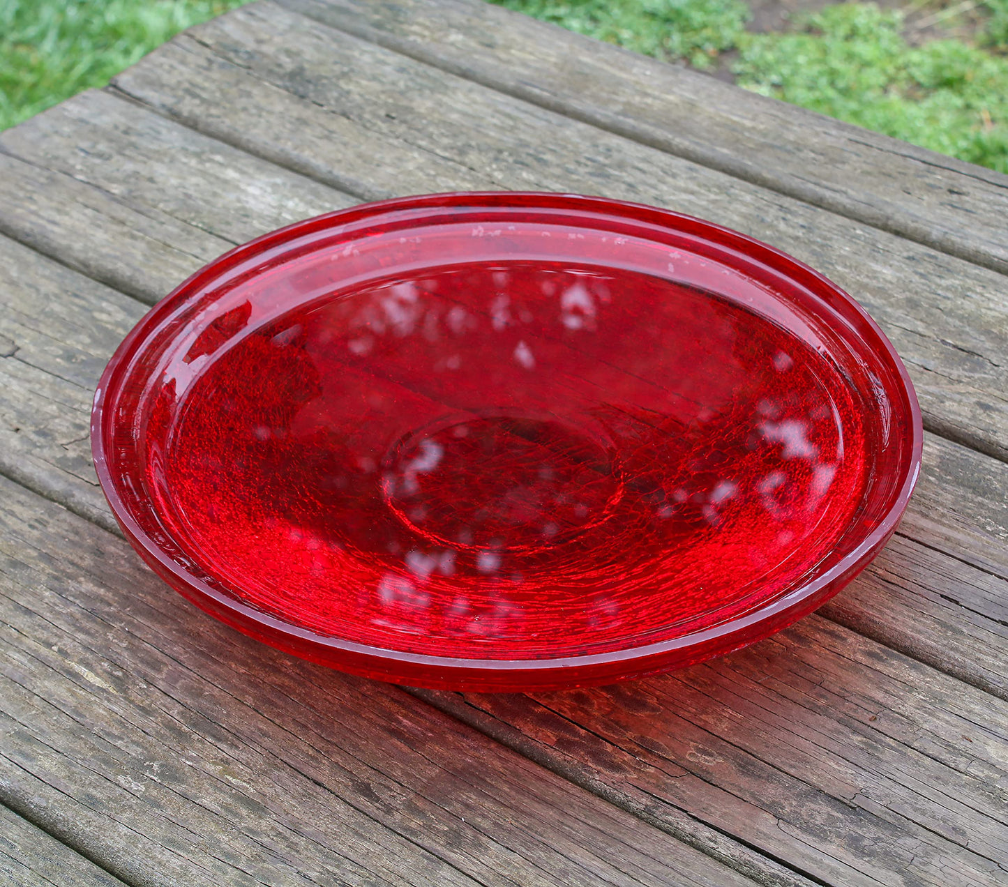 Achla Designs Crackle Glass Bowl, 14-in, Red