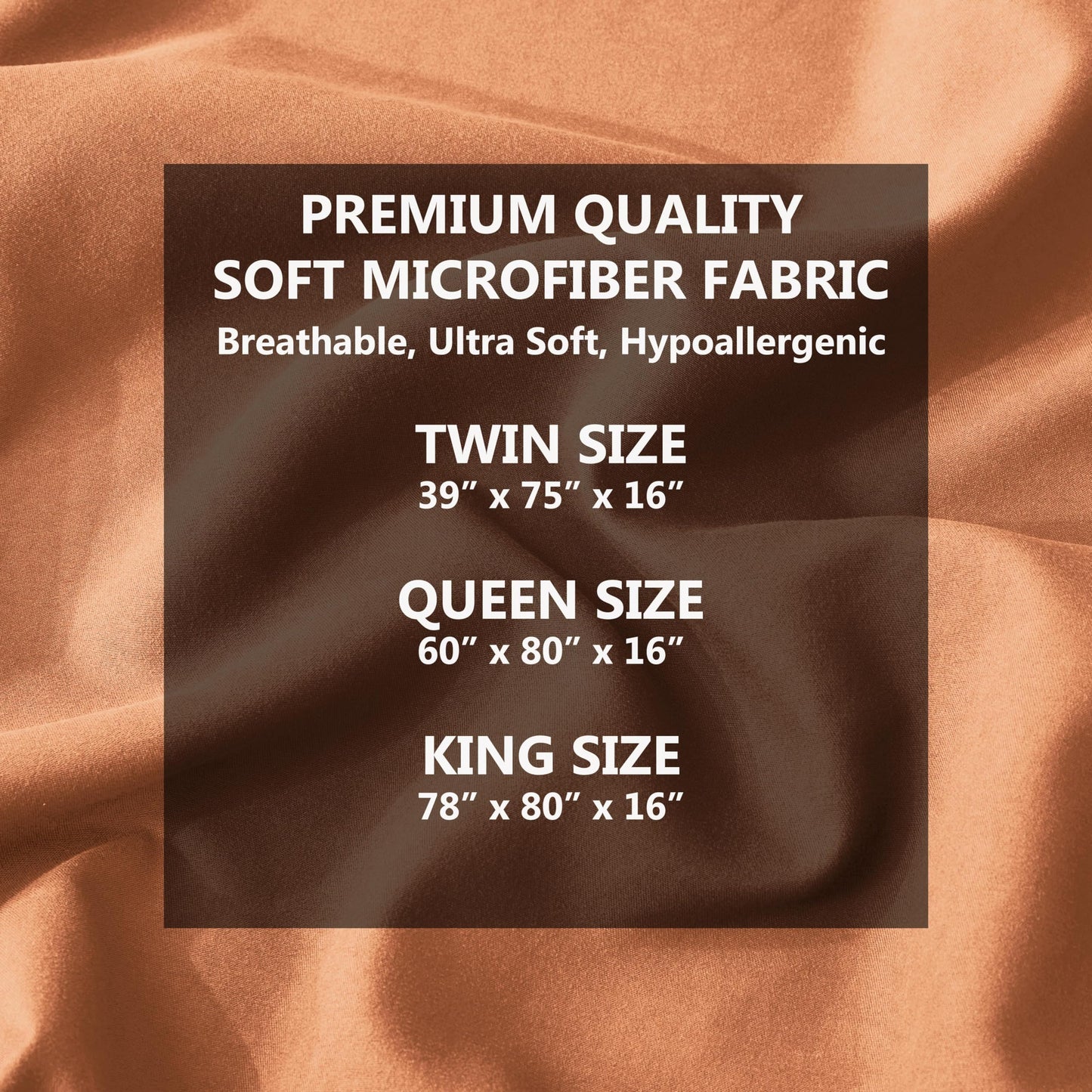 Alazuria Pastel Terracotta King Fitted Sheet Only 1 Piece Mattress Sheet 12 to 16 Inches Deep Pocket, Hotel Luxury Premium Quality, Solid Color, Double Brushed with 360-Elastic 80 X 78 Inches