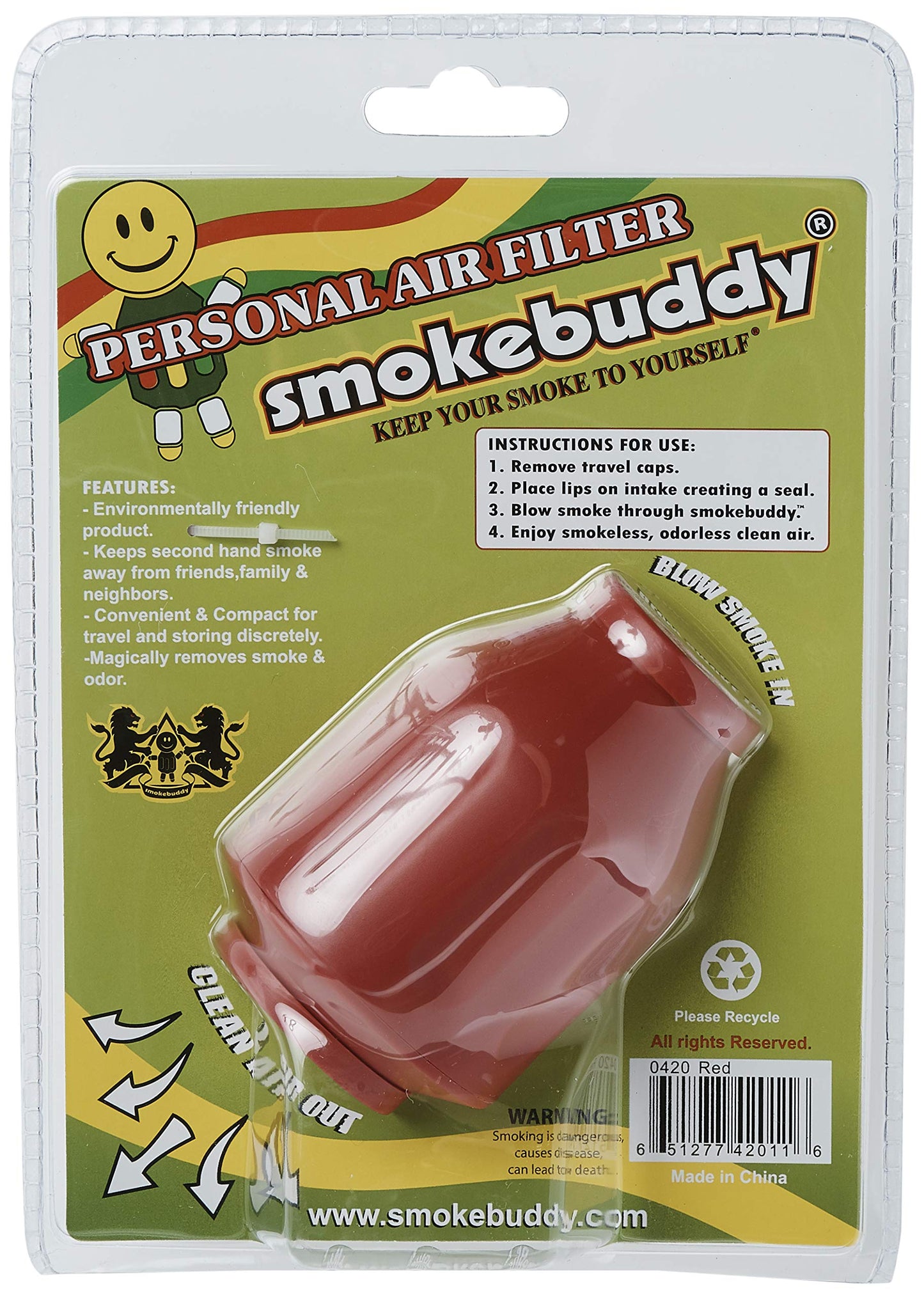 Smokebuddy Original Red Personal Air Filter