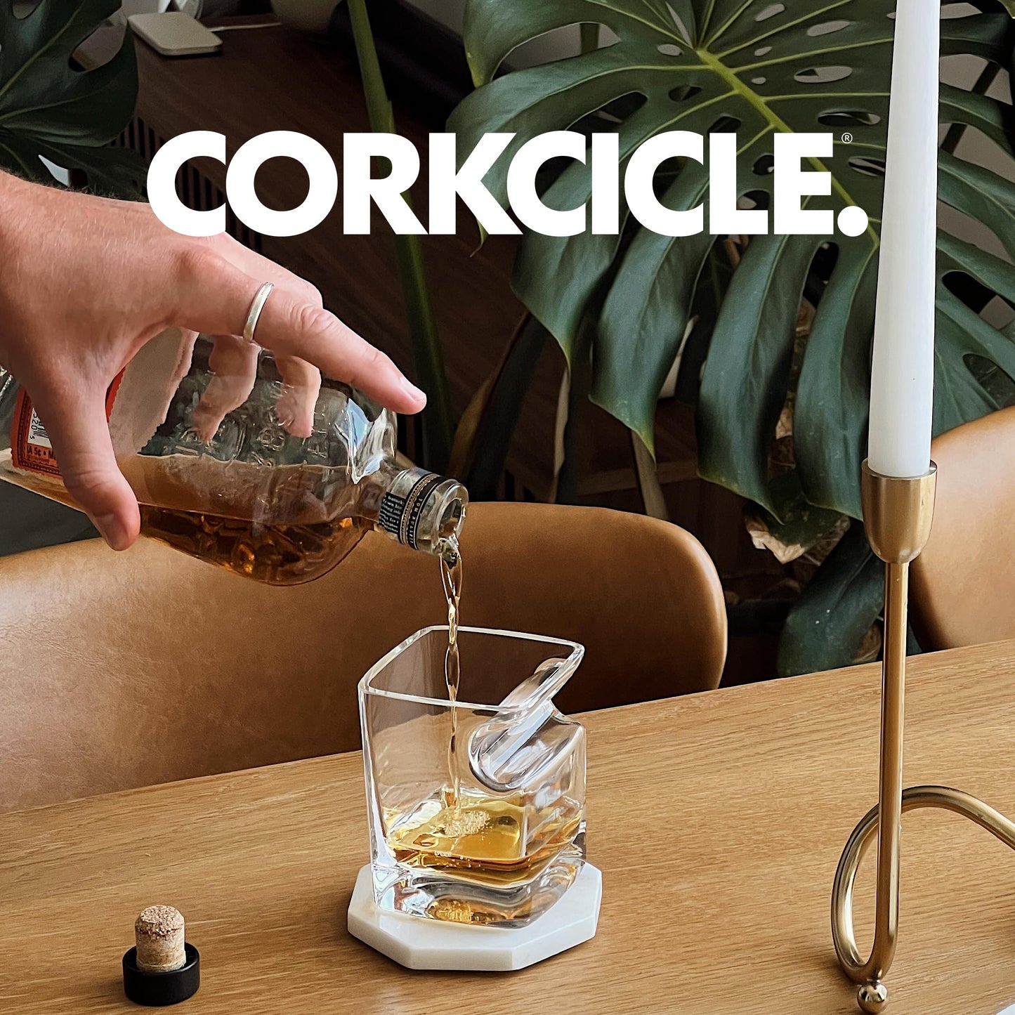 Corkcicle Premium Cigar Glass, 9 oz – Glassware to Hold Your Drink and Cigar in One Hand with the Cigar Holder Glass – Double Old Fashioned Glass with Built-In Cigar Notch for Effortless Enjoyment