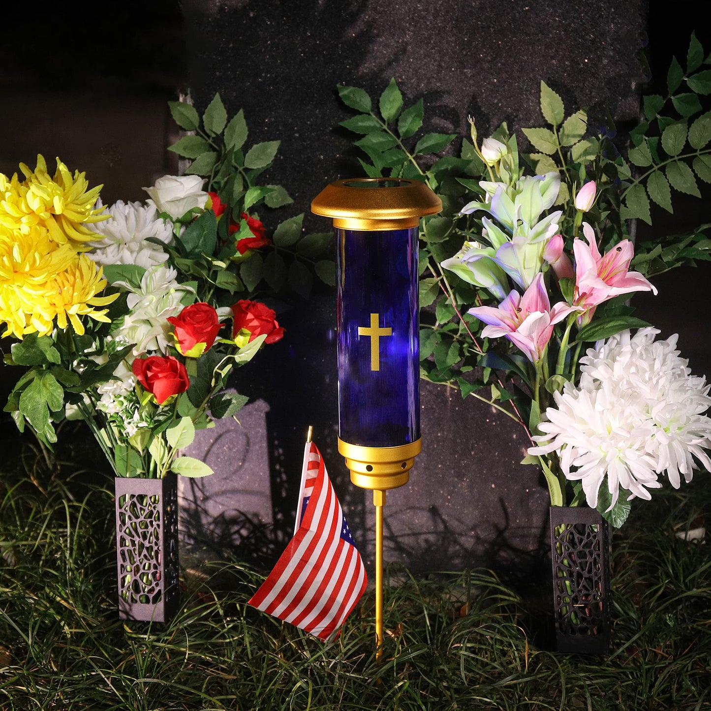 Solar Powered Cemetery Memorial Light,cemetery decorations for grave,Solar candle for cemetery,grave markers for cemetery for humans,Solar Cemetery Lamp,Solar Grave candle,headstones for graves