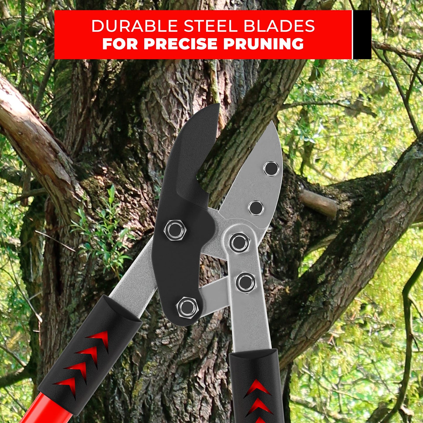 TABOR TOOLS GG12A Anvil Lopper with Compound Action, 30 Inch Tree Trimmer, Branch Cutter with ⌀ 2 Inch Cutting Capacity, Chops Thick Branches with Ease.