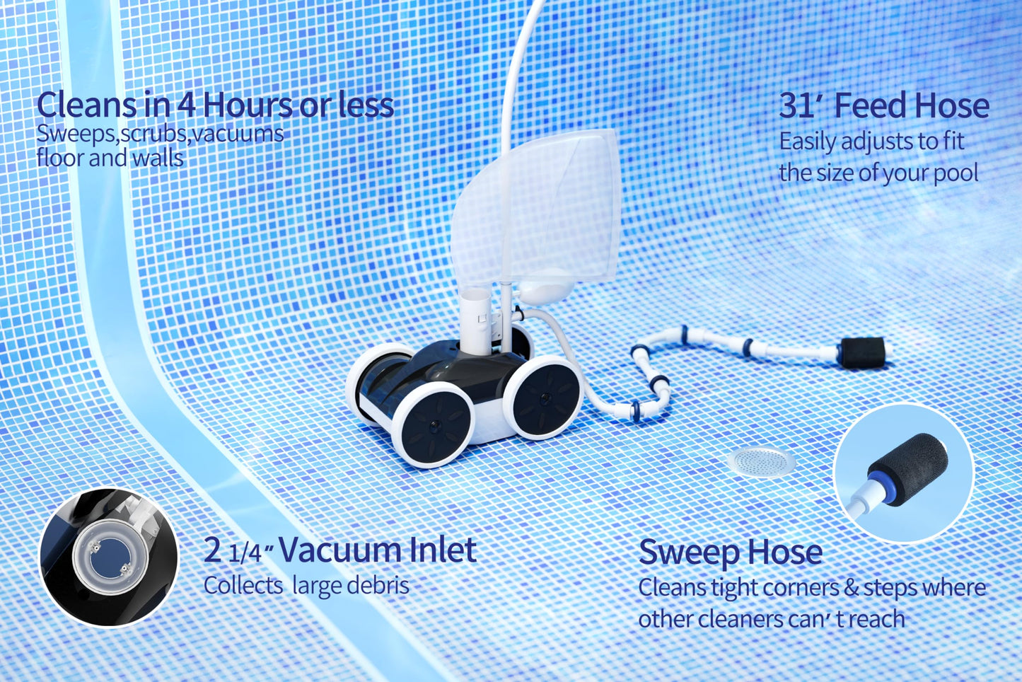 Amptyhub Pool Pressure Side Sweeper: Professional Solution for Cleaning Your Swimming Pool