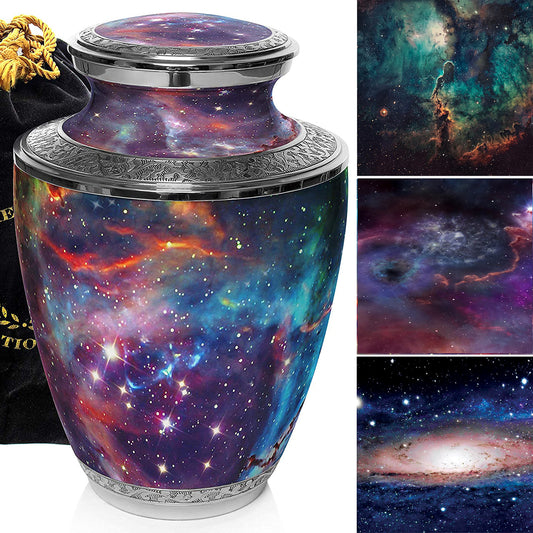 Cosmic Galaxy Cremation Urn for Human Ashes Adult Female for Funeral, Burial & Home - Urns for Ashes Adult Large Urns for Mom & Cremation Urns for Women Cosmic Galaxy Urn
