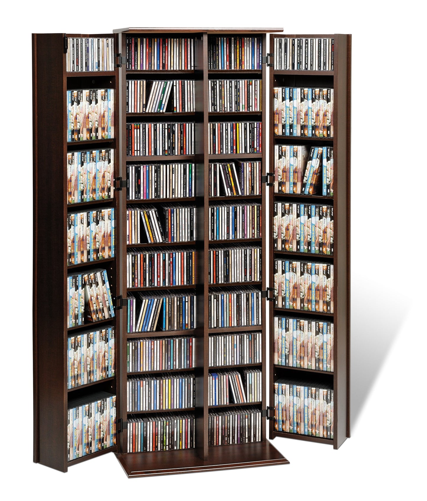 Espresso Grande Locking Media Storage Cabinet with Shaker Doors