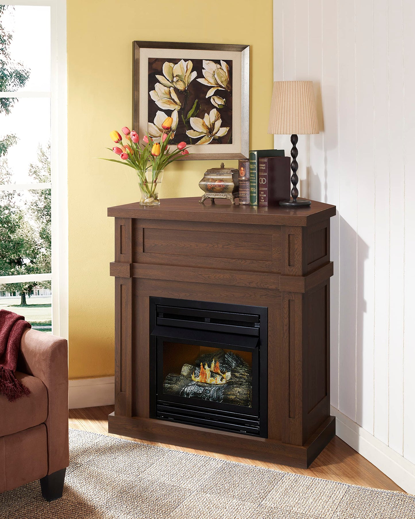 36" Vent-Free Dual Fuel Gas Fireplace - Harvest Oak