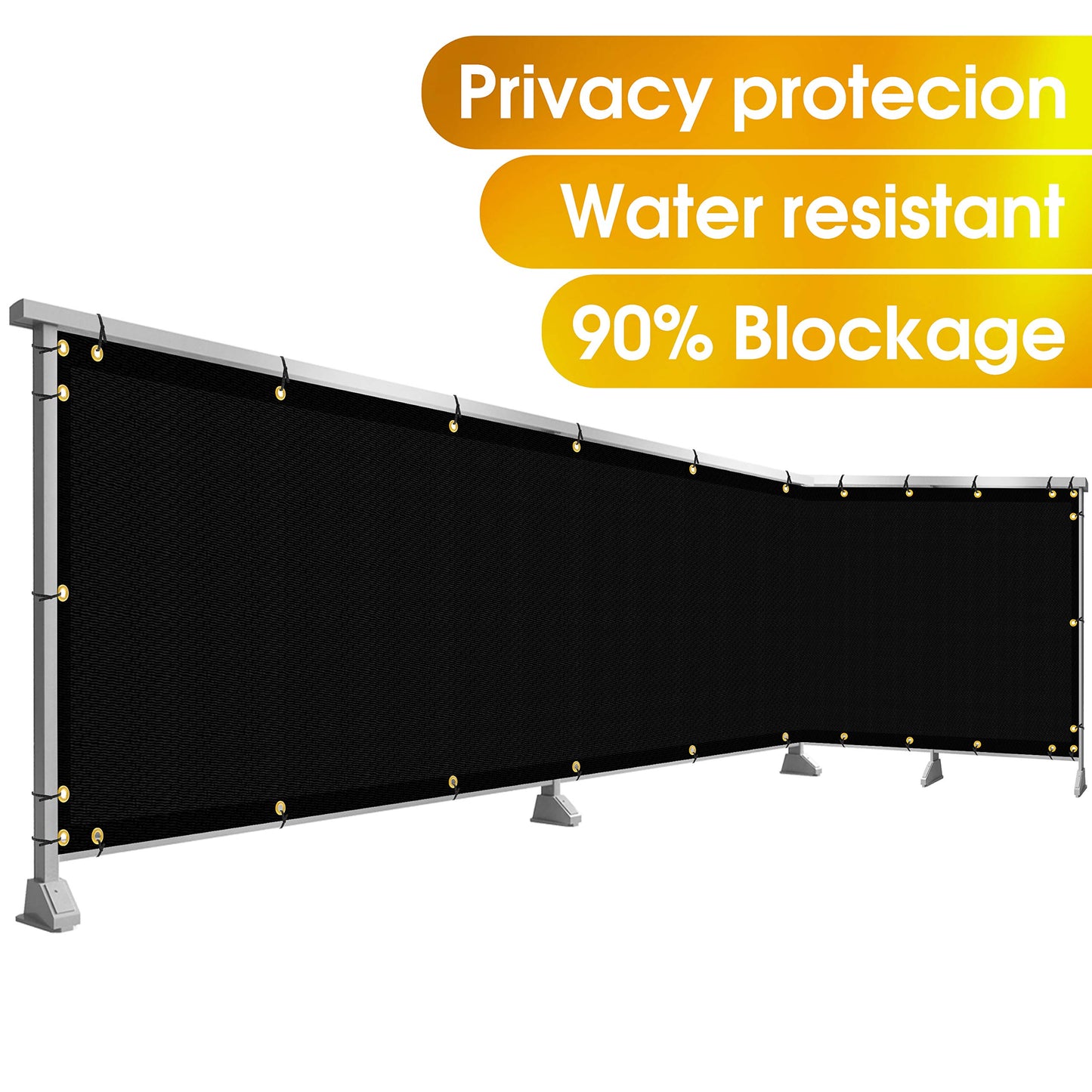 DearHouse Balcony Privacy Screen Cover, 3.5ft x16.5ft Privacy Screen Balcony Shield for Porch Deck Outdoor Backyard Patio Balconys, Includes 35 pc Cable Ties