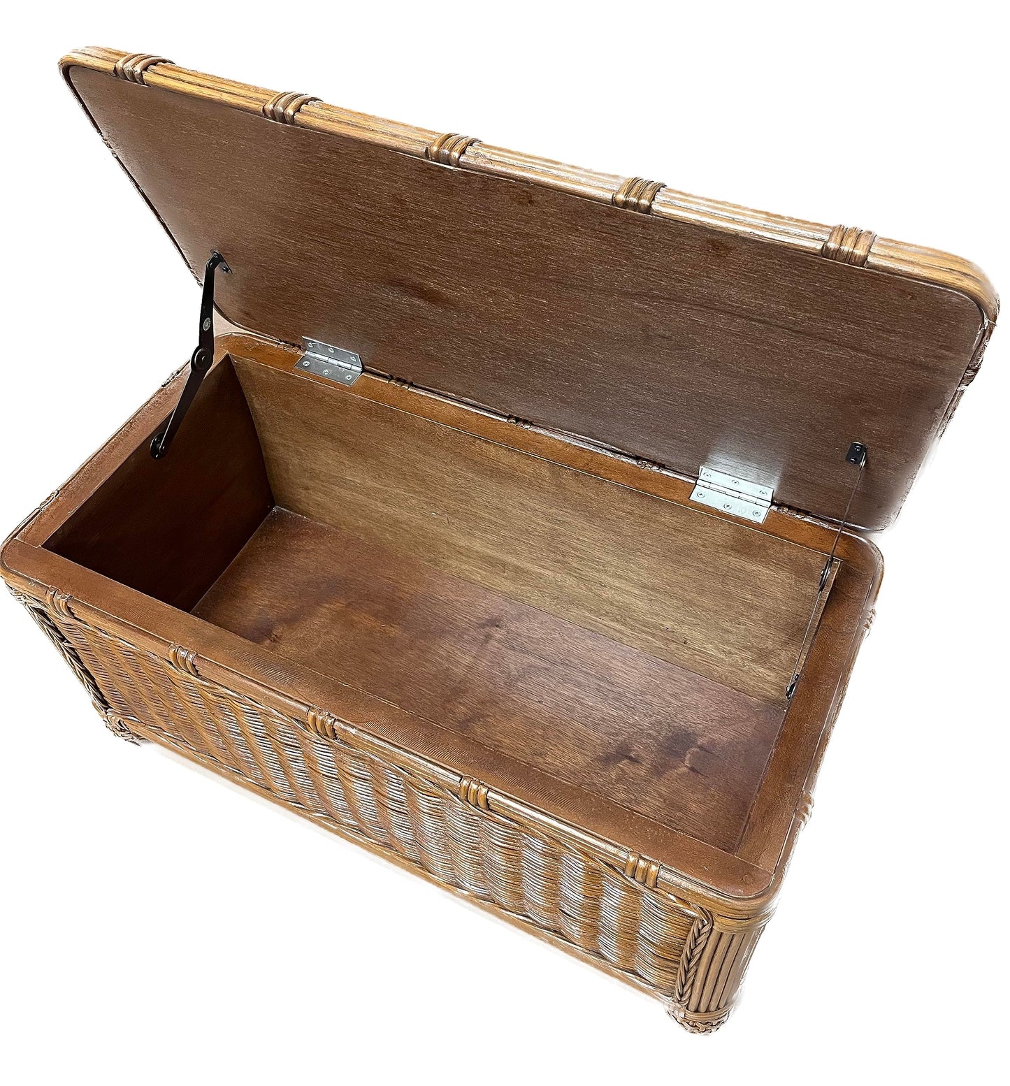 Brown Wicker Trunk - Wood Lined Storage Chest