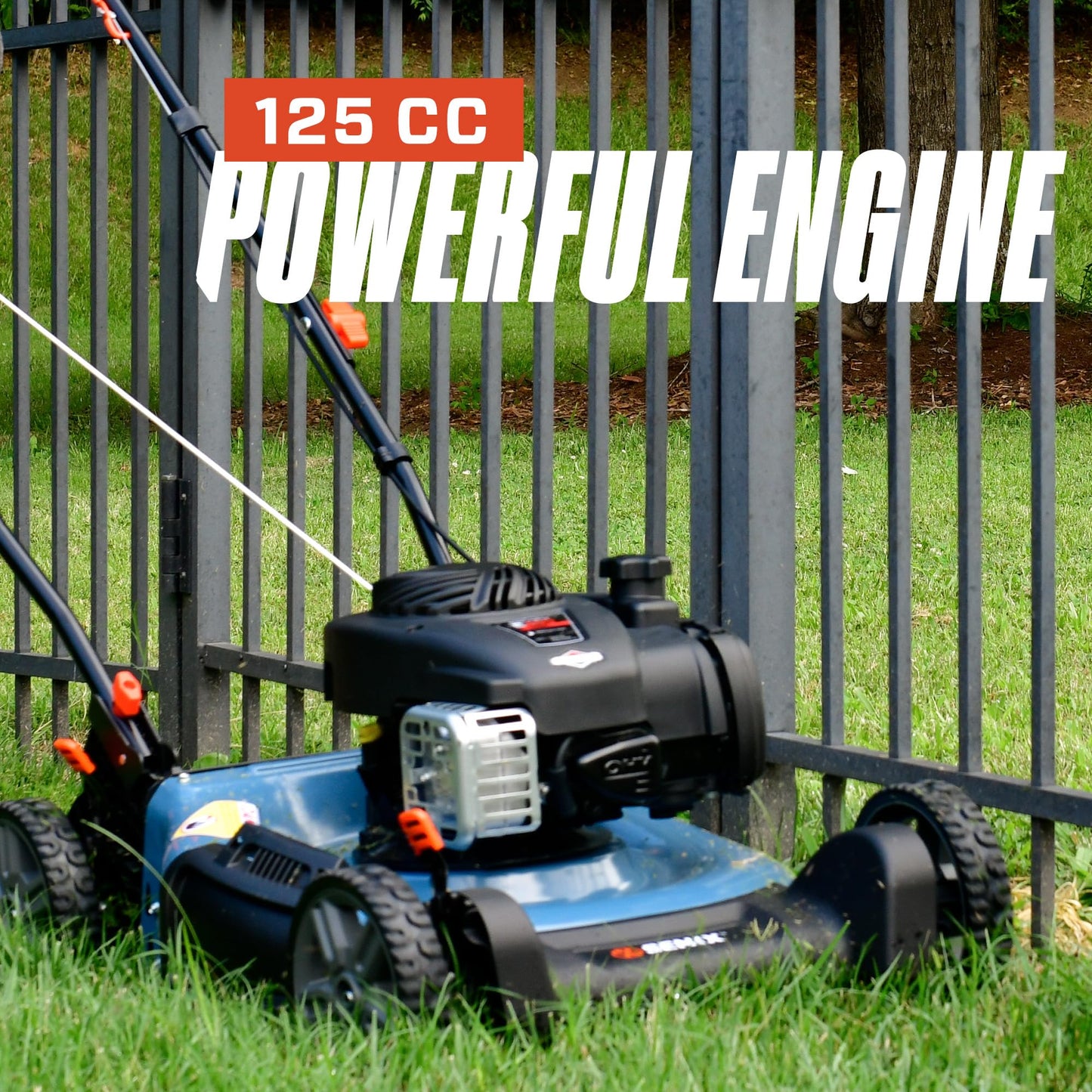 SENIX LSPG-M4 21-Inch Gas Push Lawn Mower with 125 cc 4-Cycle Briggs & Stratton Engine, Mulching and Side Discharge, 6-Position Dual Lever Height Adjustment