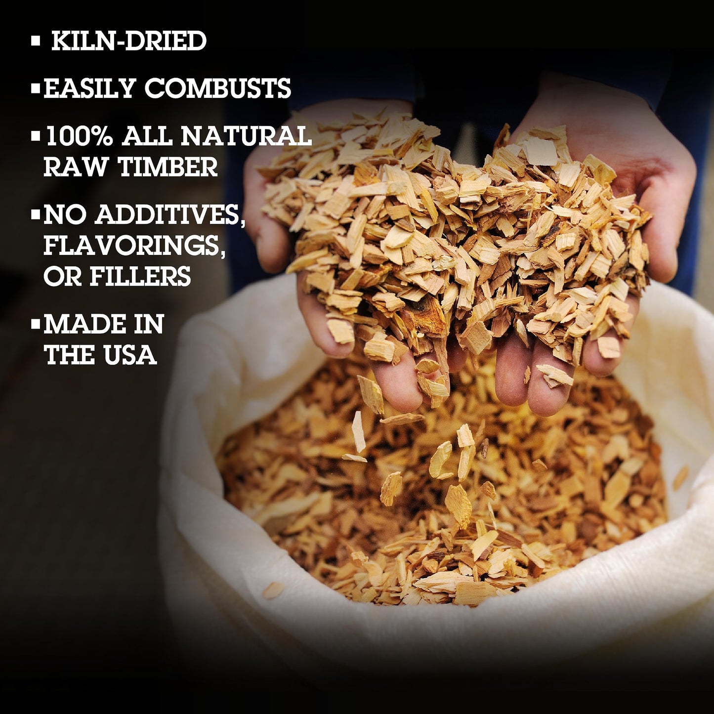 Camerons All Natural Oak Wood Chips for Smoker - 420 Cu. in. Box, Approx 5 Pounds - Kiln Dried Coarse Cut BBQ Grill Wood Chips for Smoking Meats - Barbecue Smoker Accessories - Grilling Gifts for Men