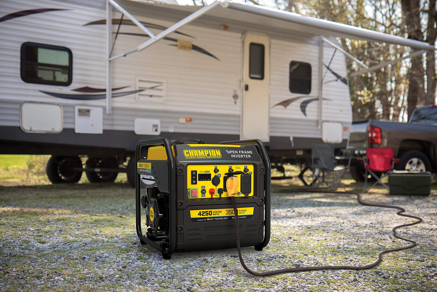 Champion Power Equipment 4250-Watt RV Ready Portable Open Frame Inverter Generator with Quiet Technology