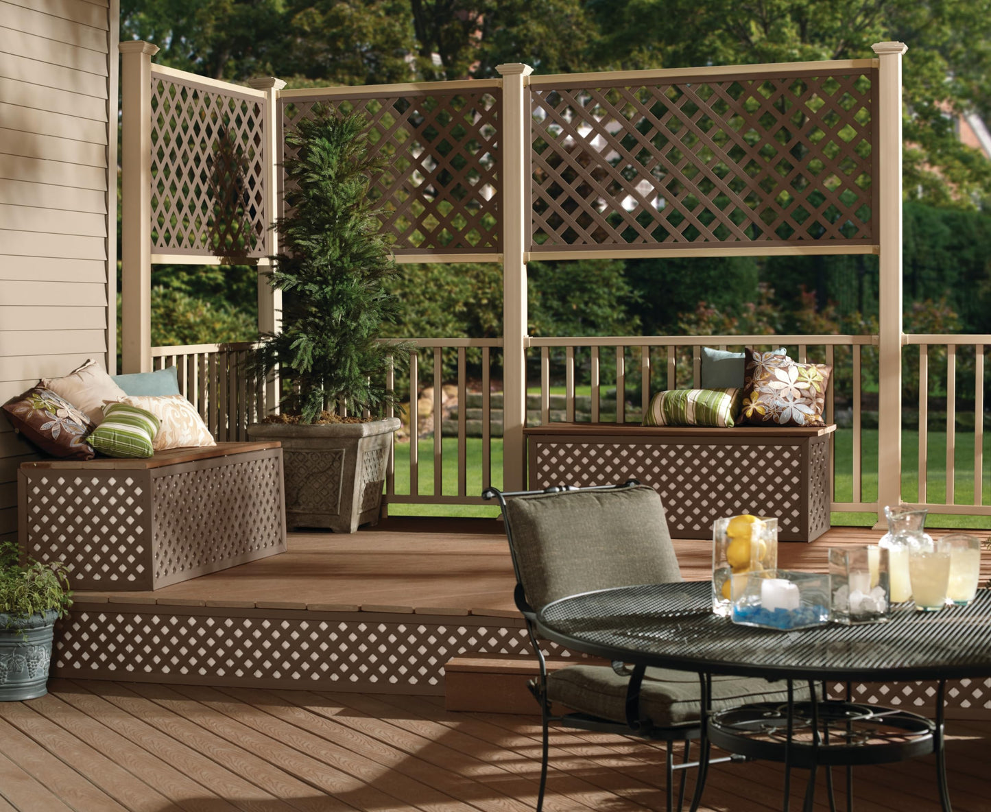 4 ft. x 8 ft. Brazilian Walnut Garden Vinyl Lattice