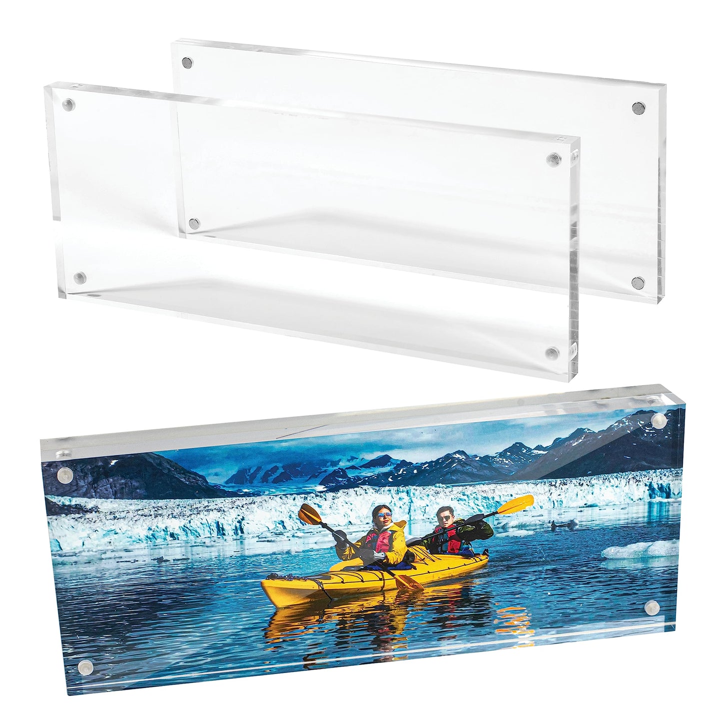 Mammoth DuraClear 4x10 Acrylic Frame - Frameless Panoramic Photo & License Display - Sleek, Modern Design for Elegant Decor