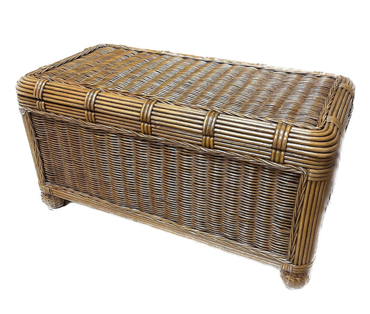 Brown Wicker Trunk - Wood Lined Storage Chest