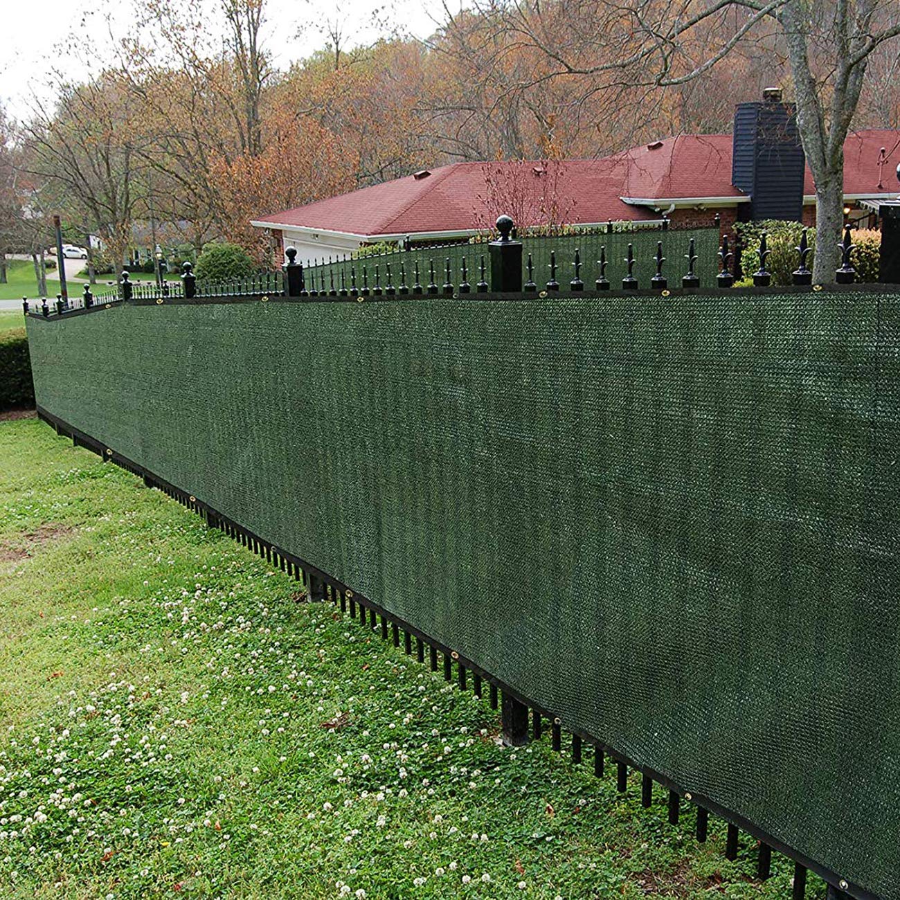 Sunnyglade 6 feet x 50 feet Privacy Screen Fence Heavy Duty Fencing Mesh Shade Net Cover for Wall Garden Yard Backyard (6 ft X 50 ft, Green)