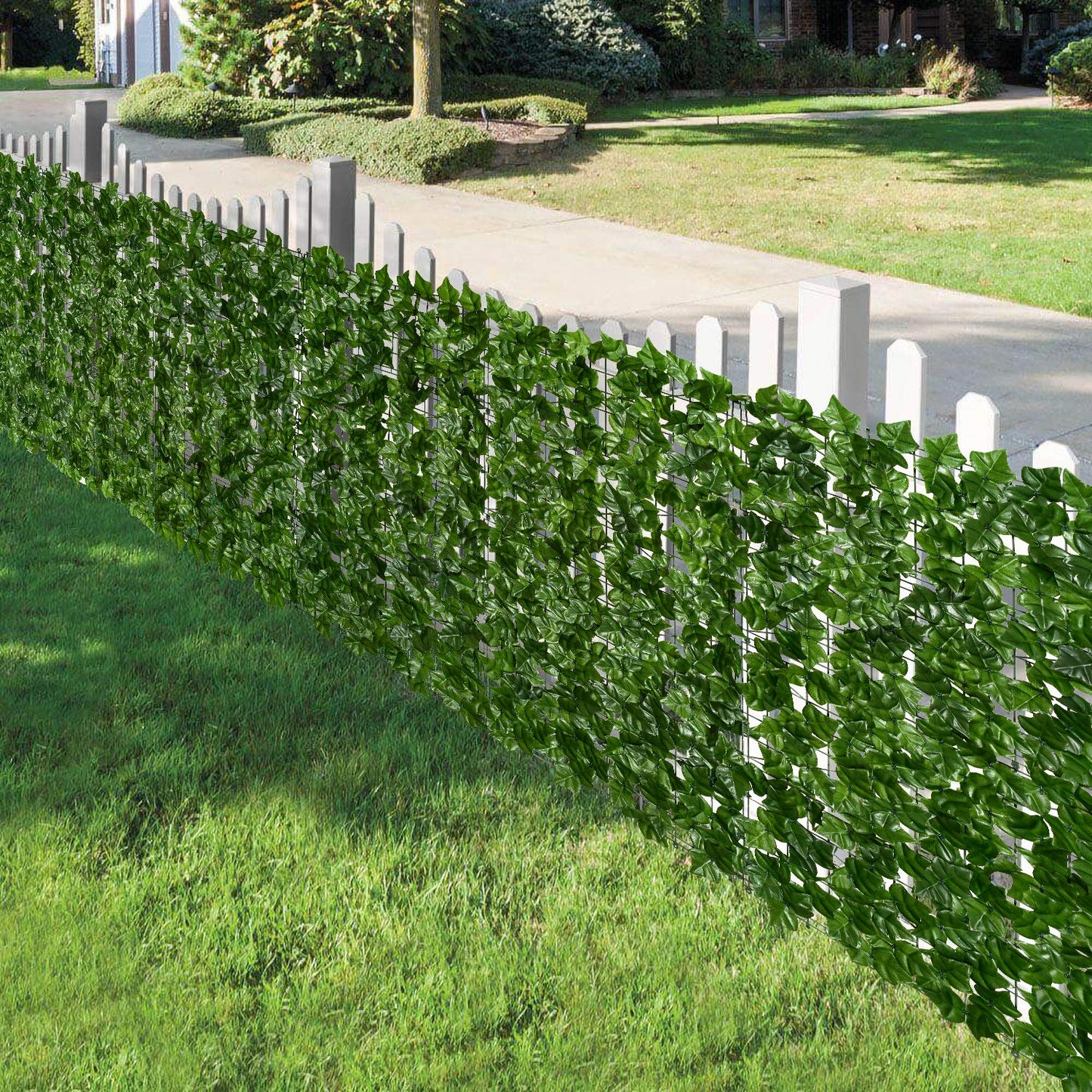 DearHouse 118x39.4in Artificial Ivy Privacy Fence Wall Screen, Artificial Hedges Fence and Faux Ivy Vine Leaf Decoration for Outdoor Garden Decor