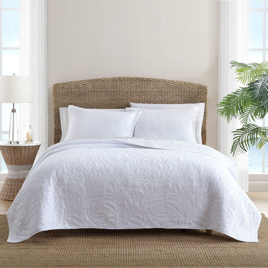 Tommy Bahama Home | Costa Sera Collection | Soft and Breathable, Quilt Bedpsread Coverlet Seasons, Pre-Washed for Added Softness, Twin, White