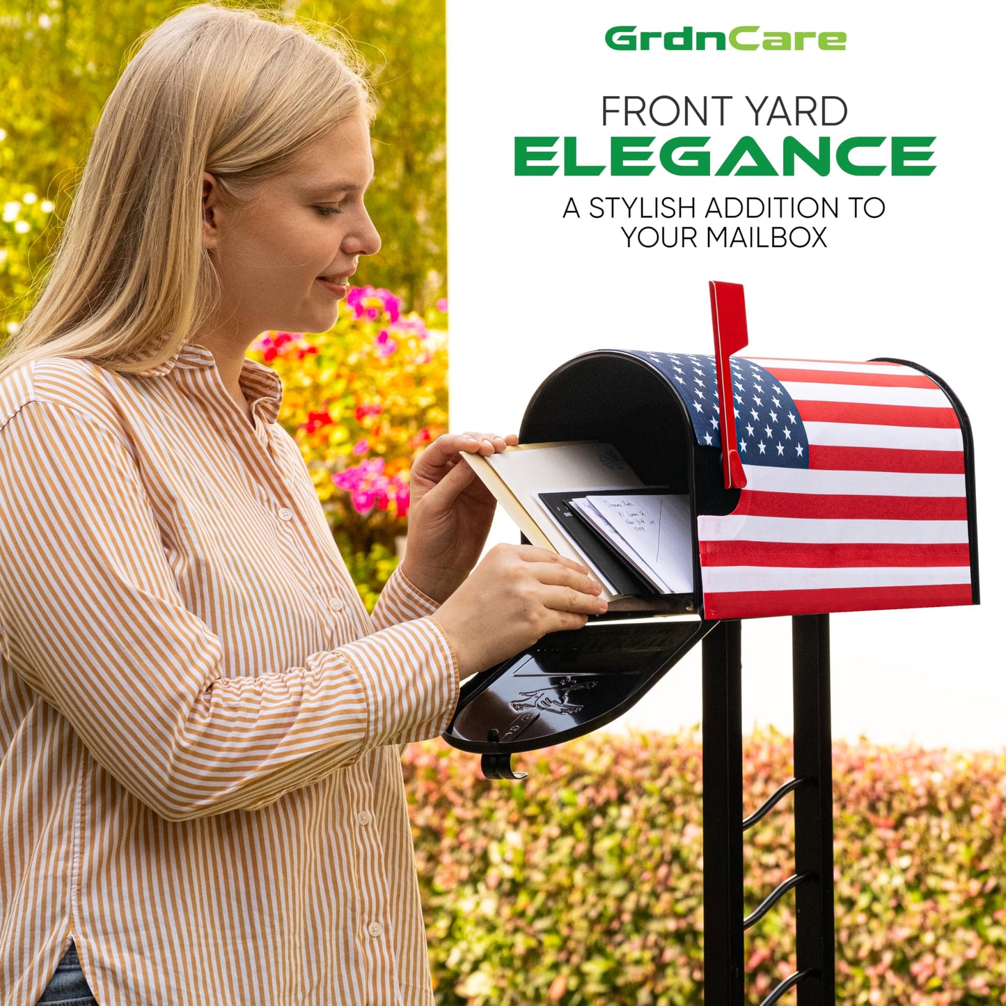 USA Magnetic Mailbox Cover – Durable & Stylish Patriotic Mailbox Covers Size 18 x 21 Inch - American Flag Design Easy to Install & UV-Resistant with Strong Magnet for All Seasons