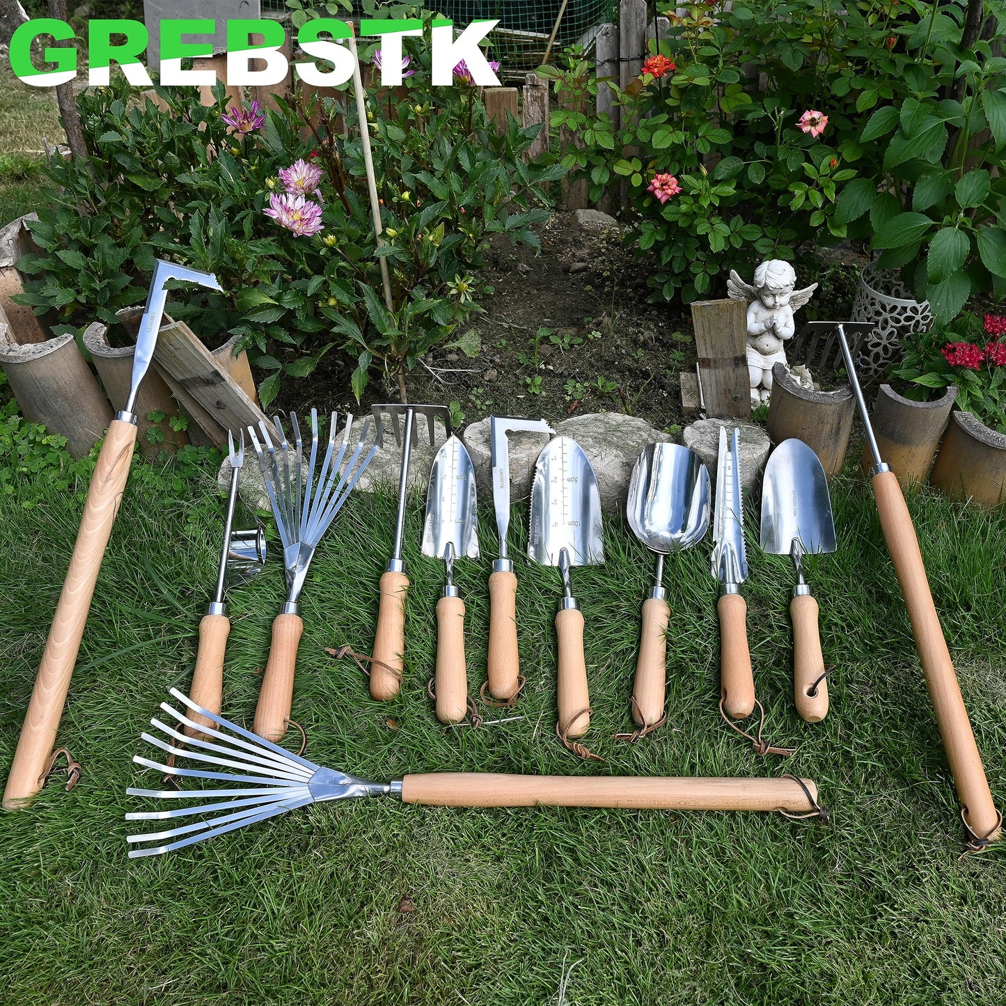 GREBSTK Crack Weeder Crevice Weeding Tool Stainless Steel Manual Weeder Beech Handle Gardening Tool