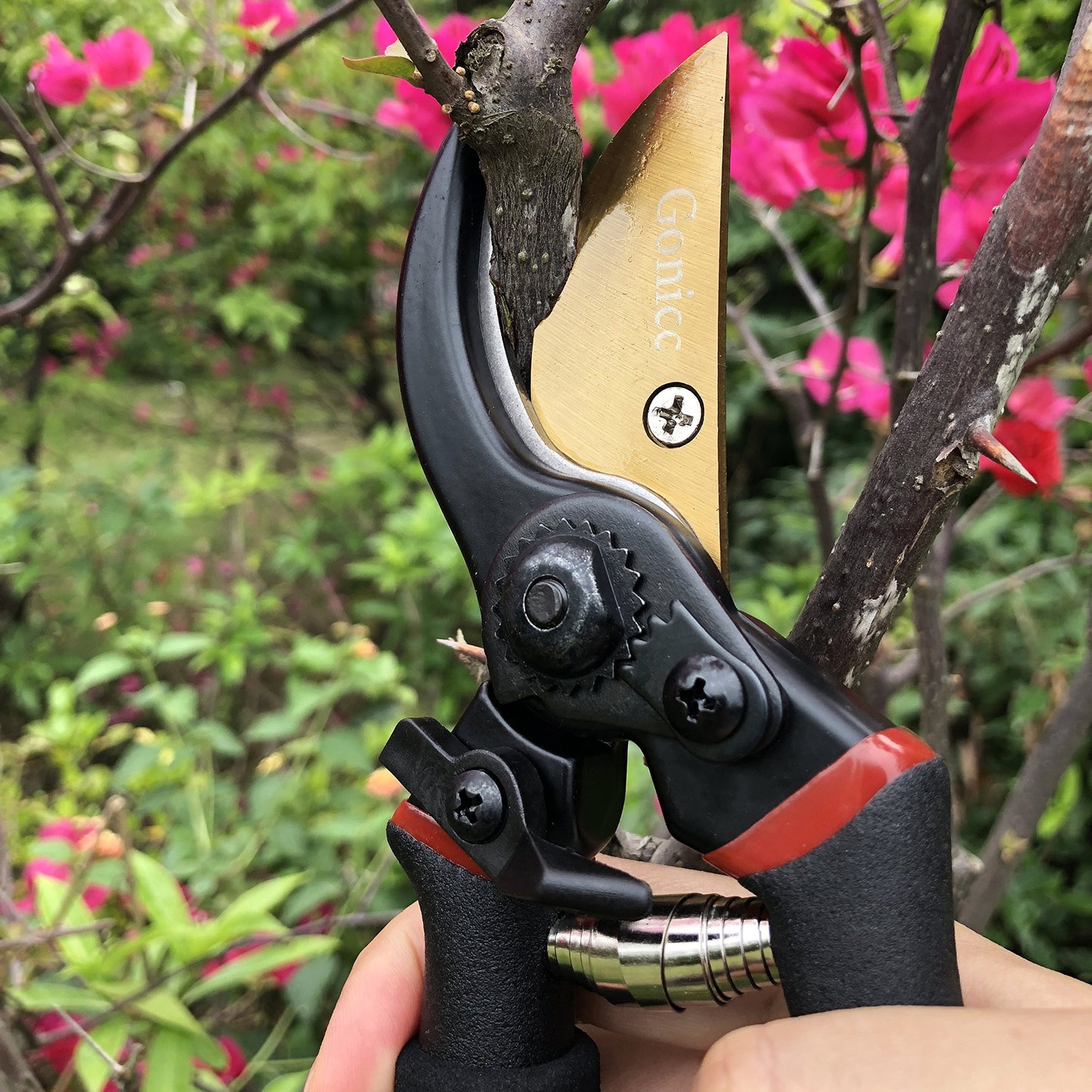 gonicc 8" Professional Premium Titanium Bypass Pruning Shears (GPPS-1003), Hand Pruners, Garden Clippers.