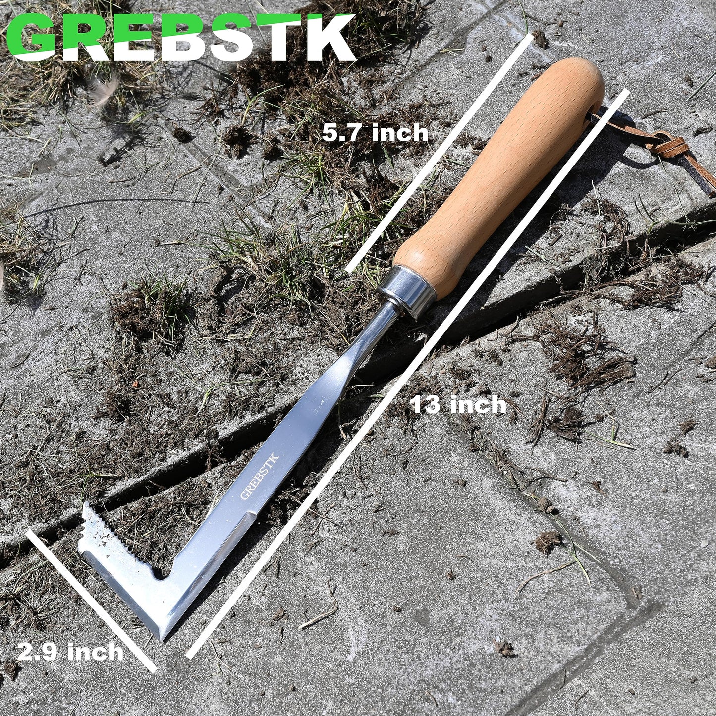 GREBSTK Crack Weeder Crevice Weeding Tool Stainless Steel Manual Weeder Beech Handle Gardening Tool