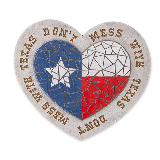 Texas Proud Stepping Stone- Don't Mess With Texas Heart Flag