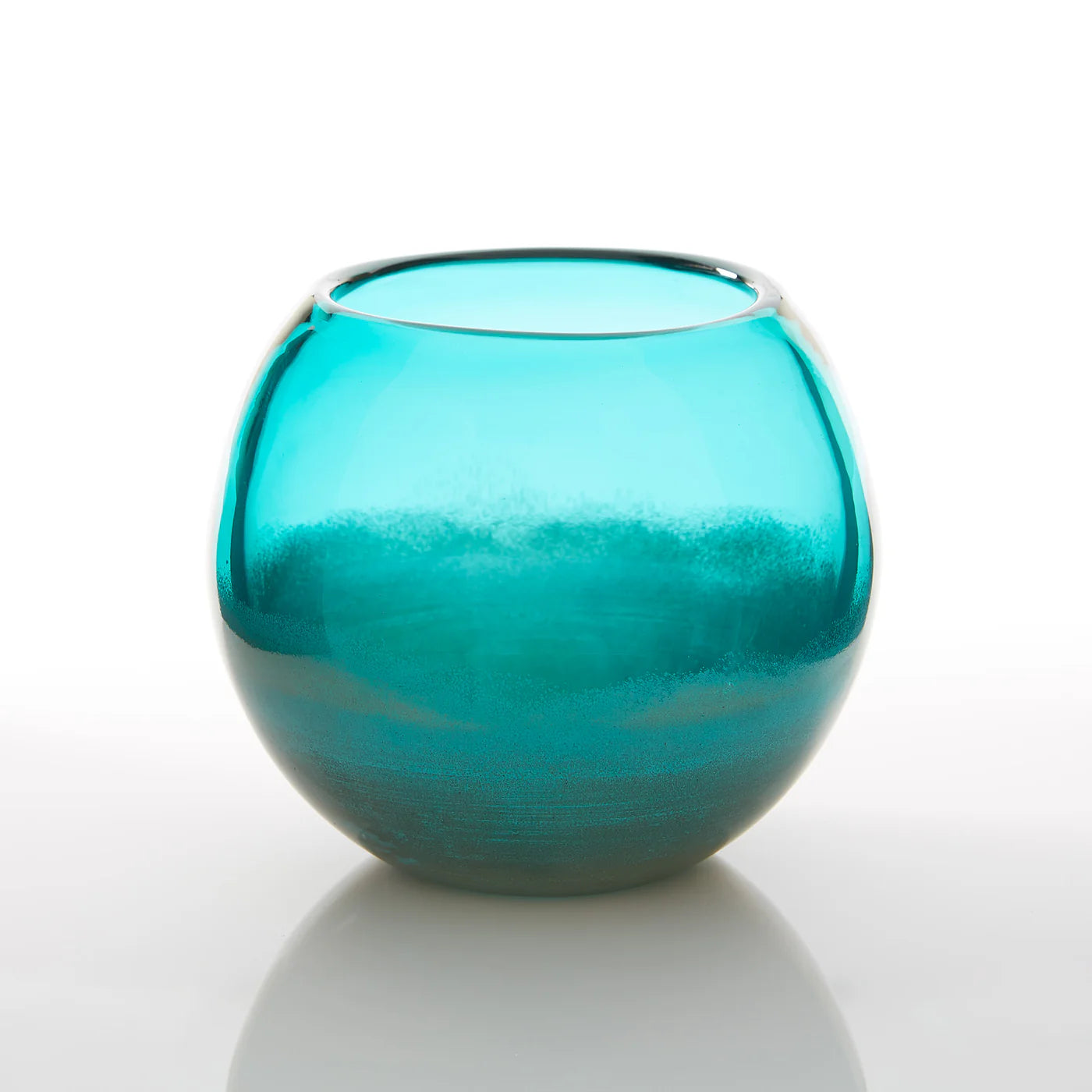 Small Aqua Fish Bowl Vase