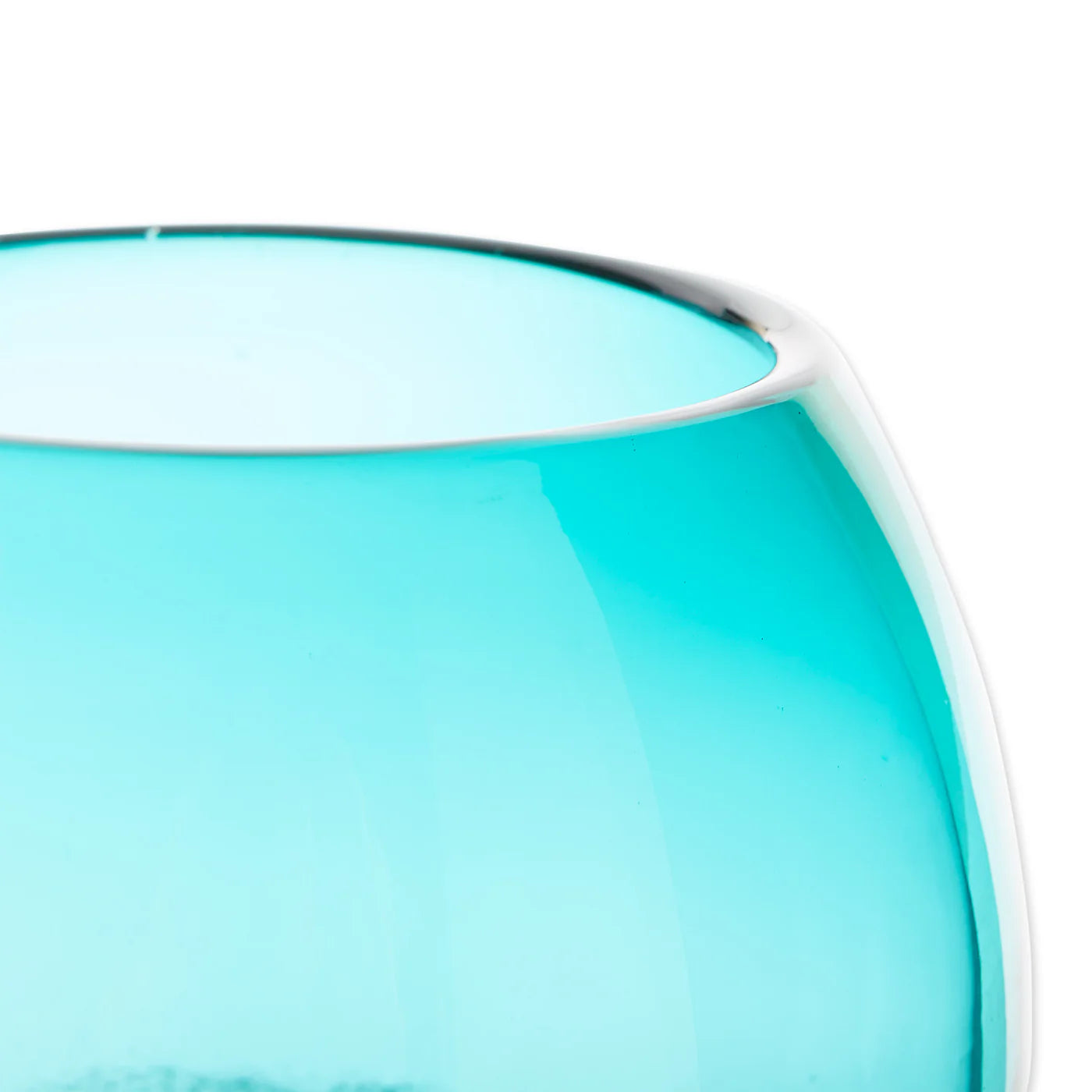 Small Aqua Fish Bowl Vase