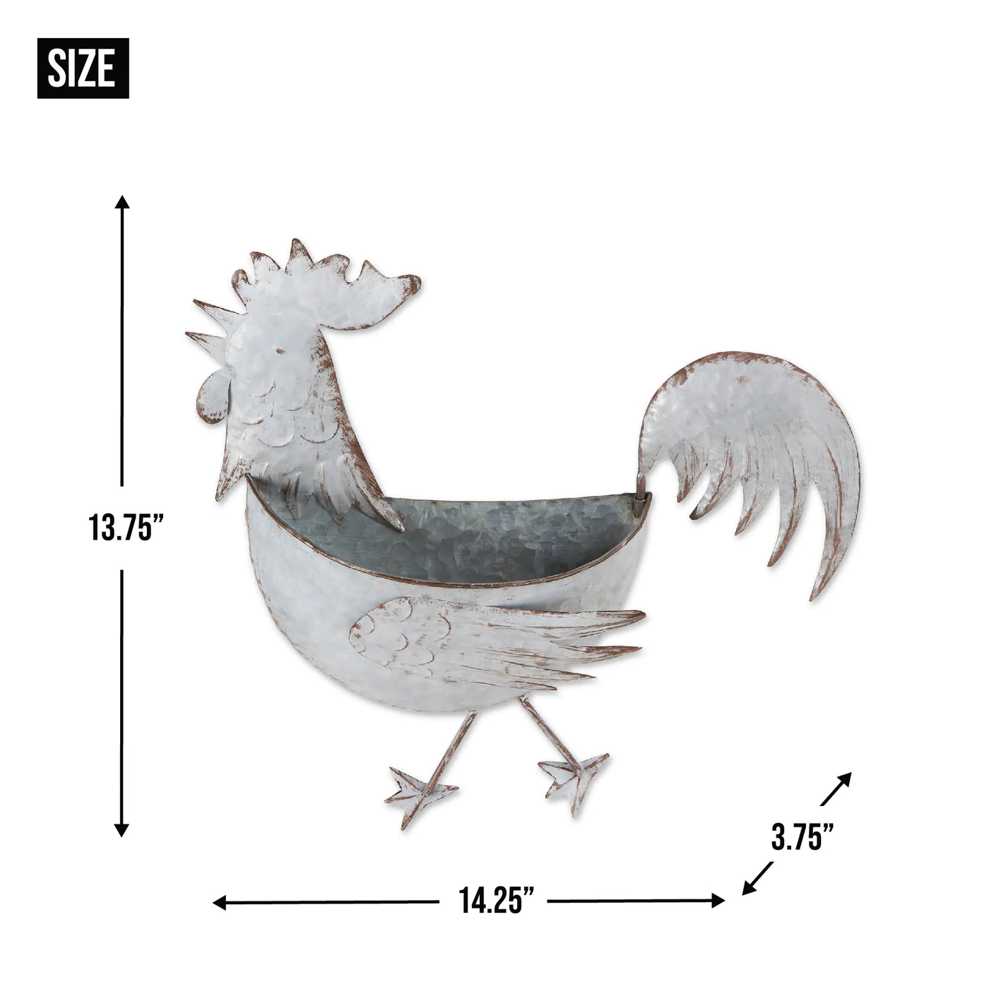 Rooster Galvanized Wall Planter ( Discontinued )