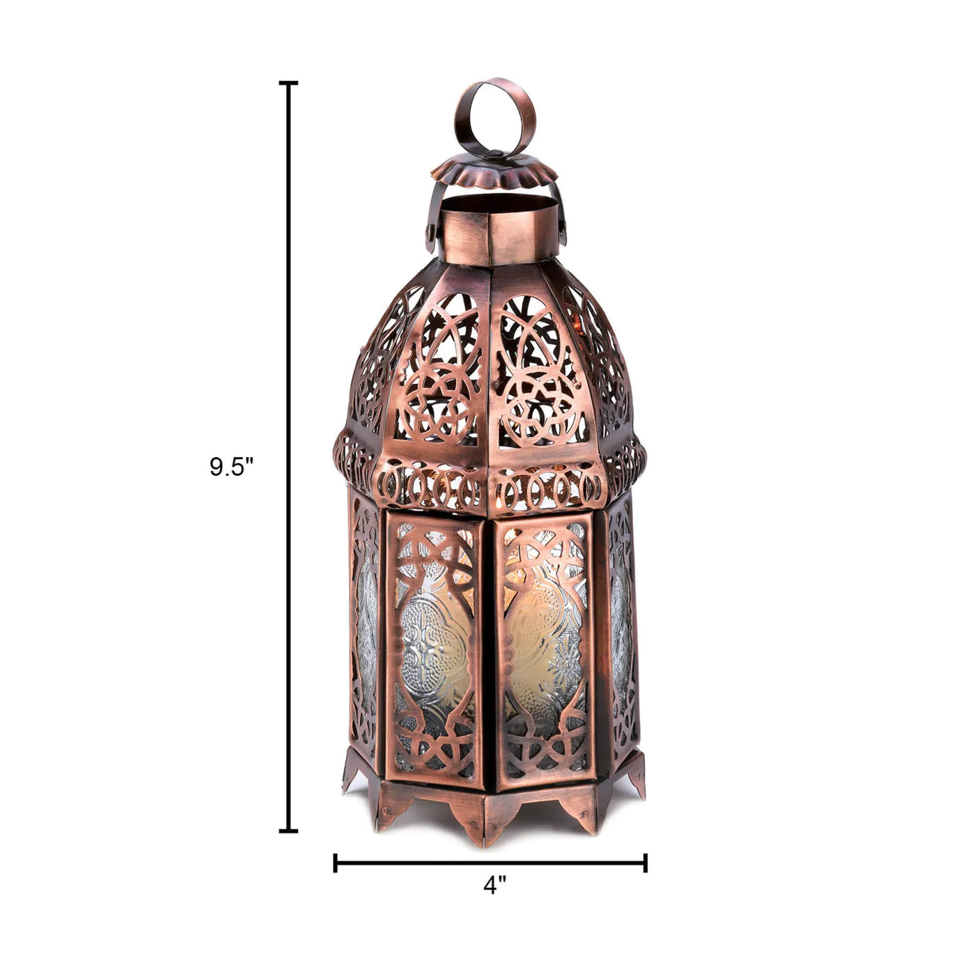 Copper Moroccan Candle Lamp