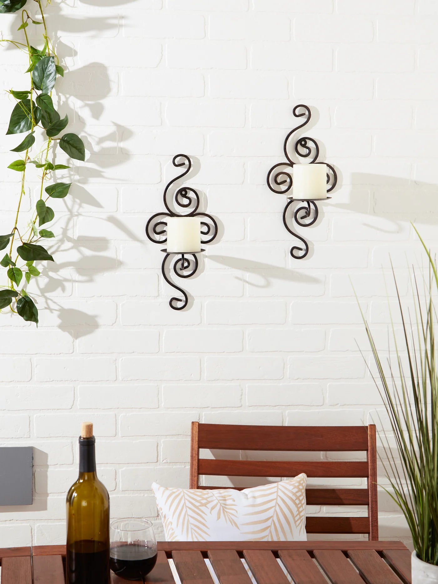 Scrollwork Candle Sconce