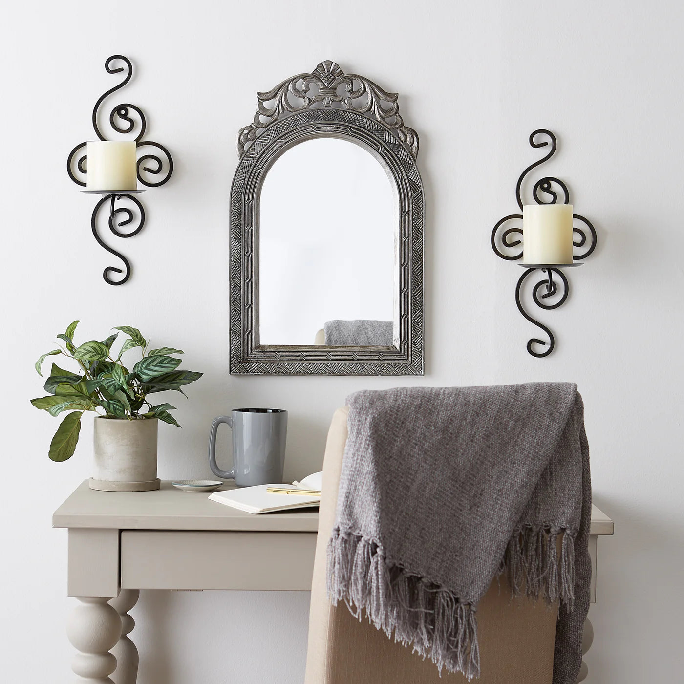 Scrollwork Candle Sconce