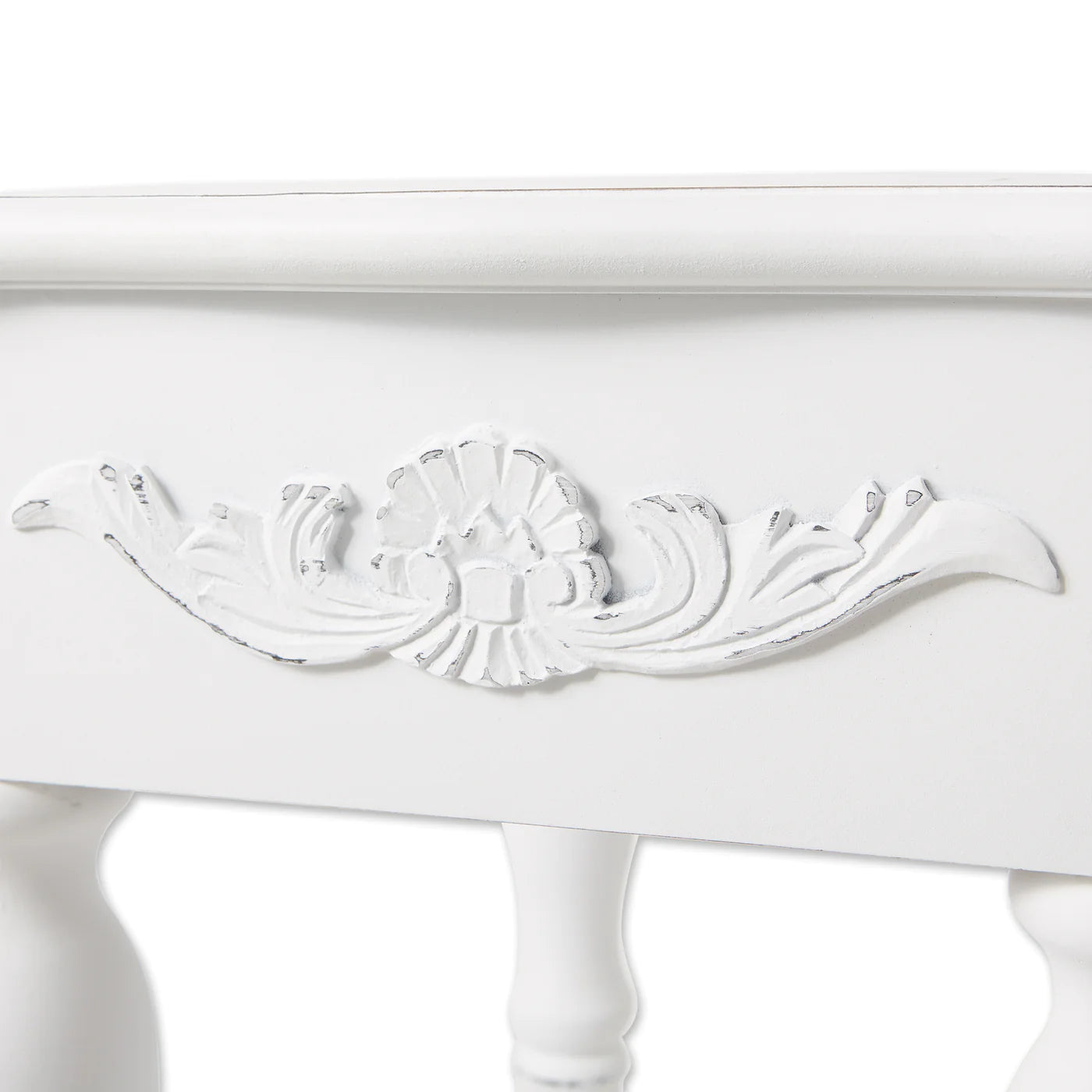 Carved White Side Table