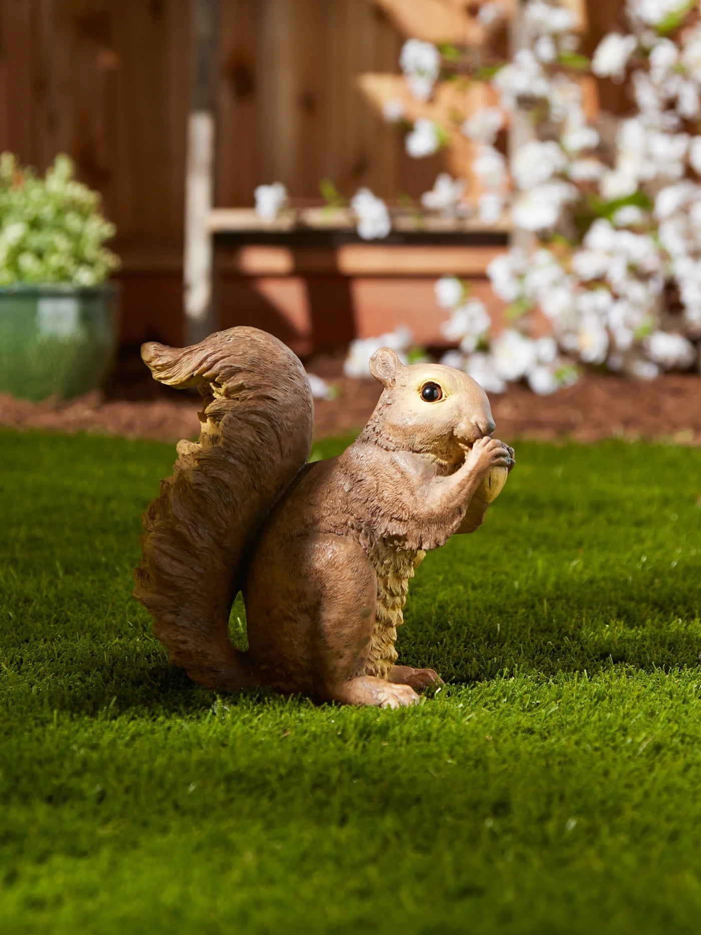 Nibbling Squirrel Garden Statue