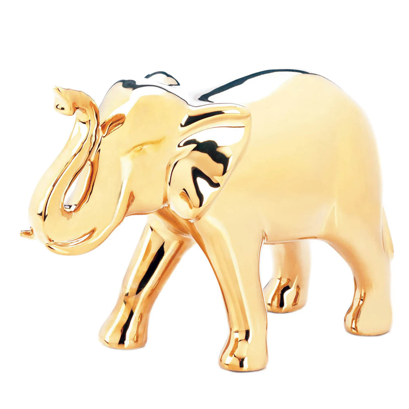 Large Golden Elephant Figurine