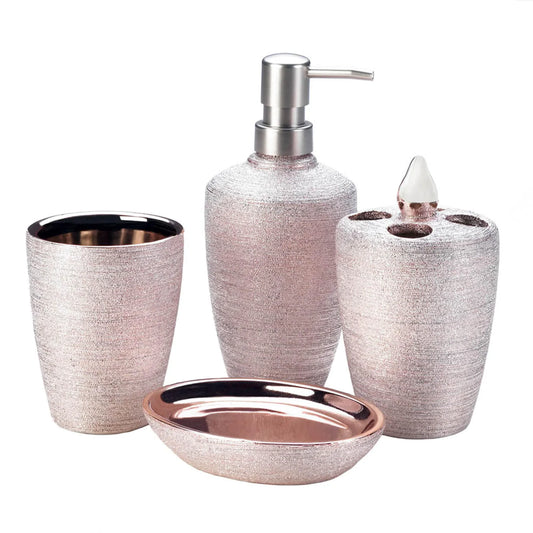 Rose Gold Shimmer Bath Accessories