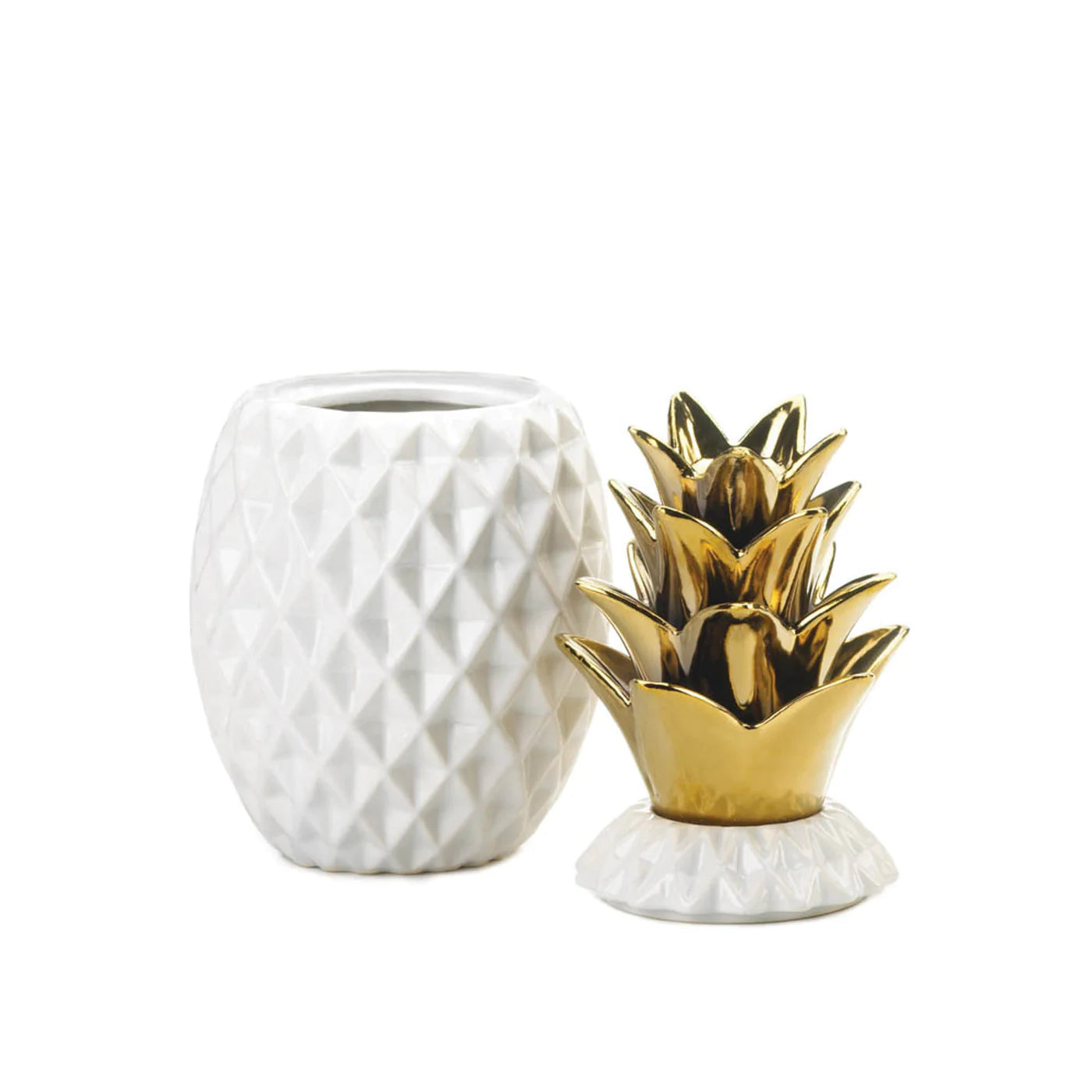 13" Gold Topped Pineapple Jar