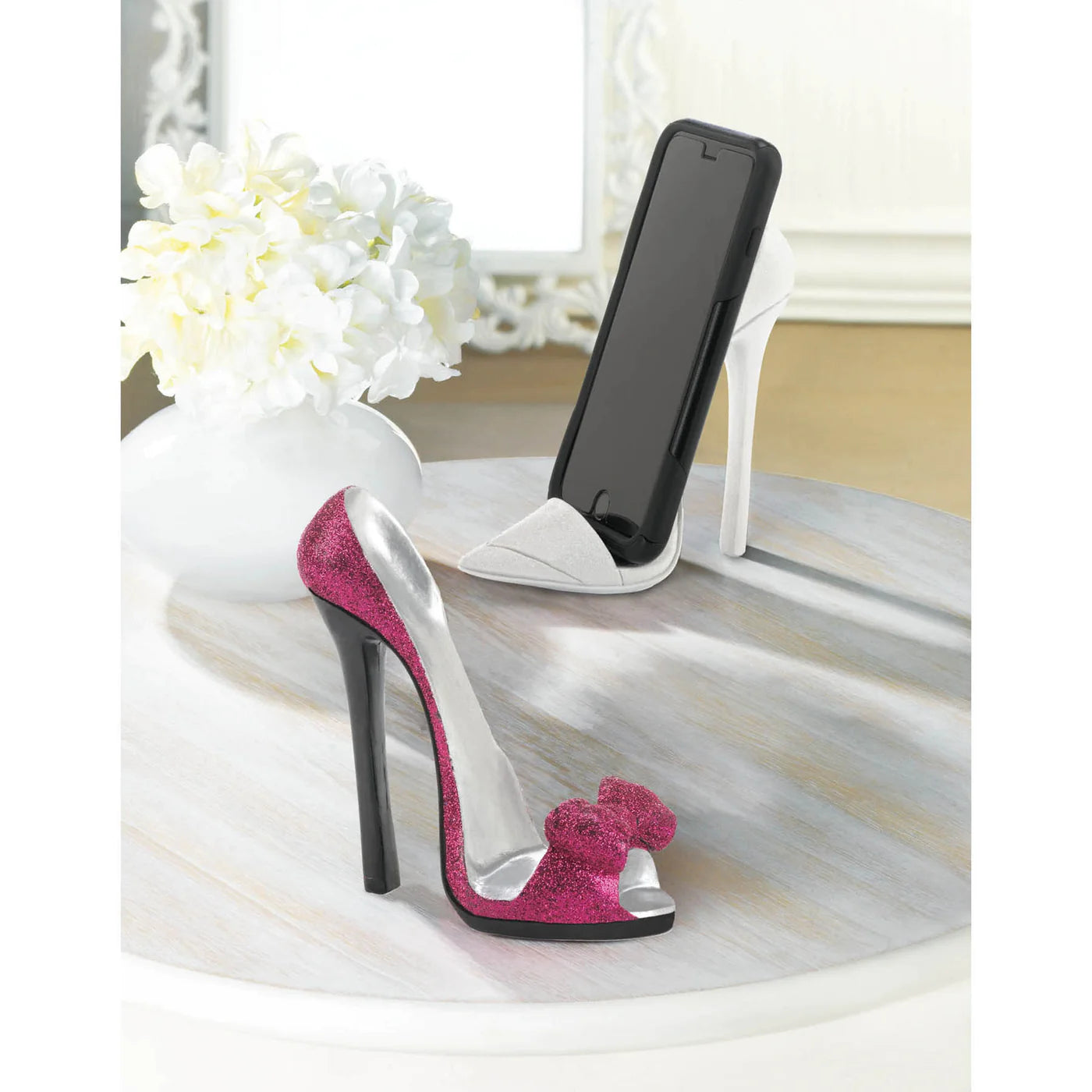 Pink Bow Shoe Phone Holder
