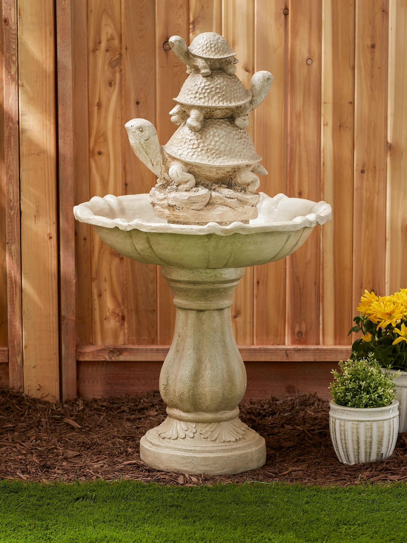 Turtle Trio Garden Fountain With Pump