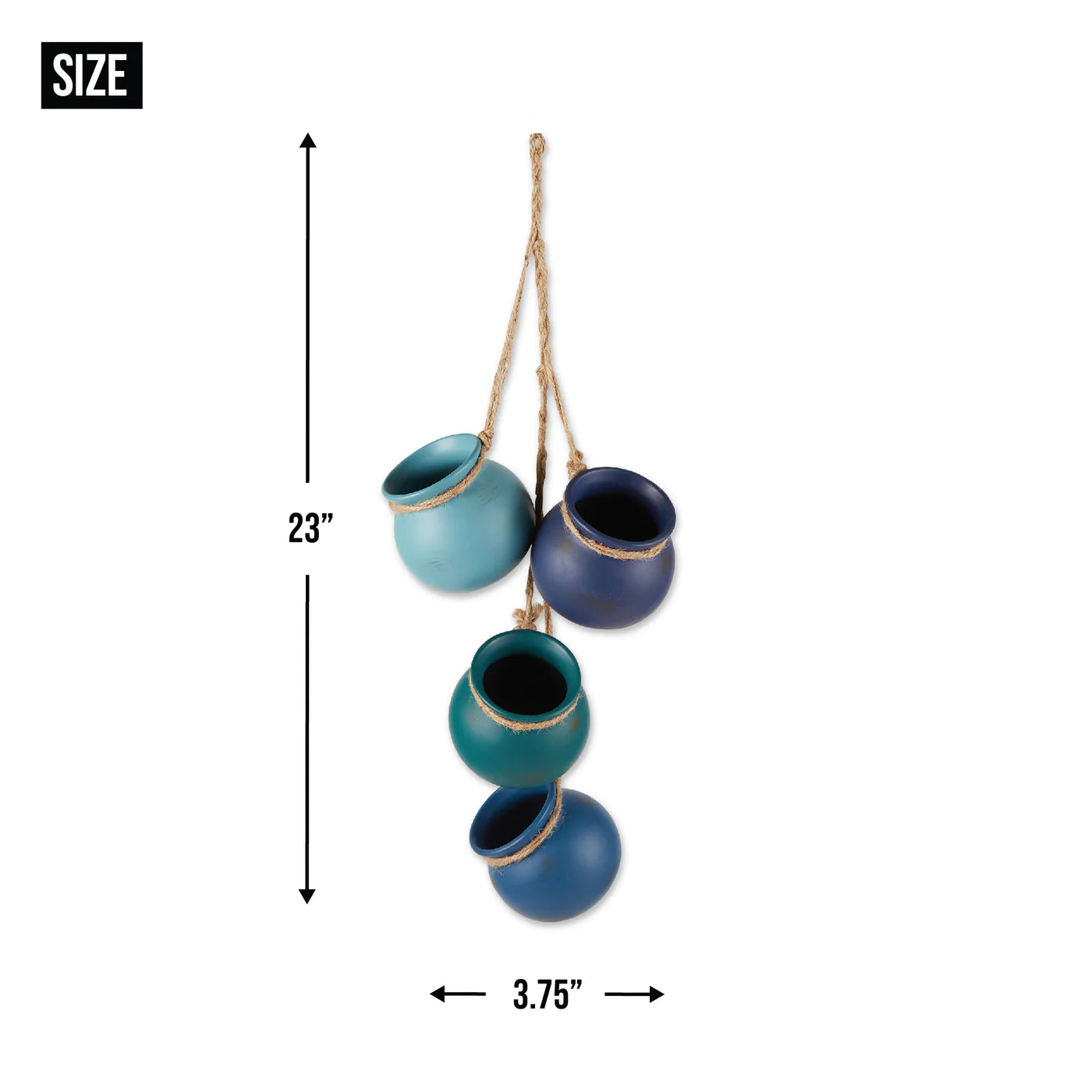 Blue Tones Dangling Mini Pots