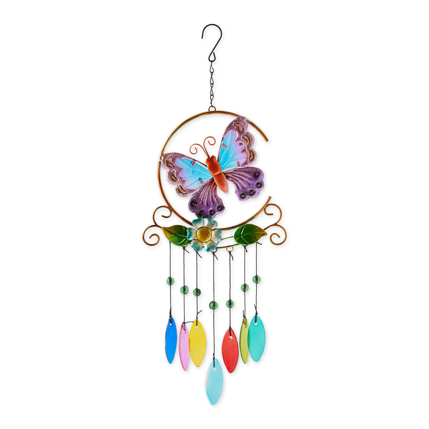 Glass Leaves Wind Chime - Butterfly