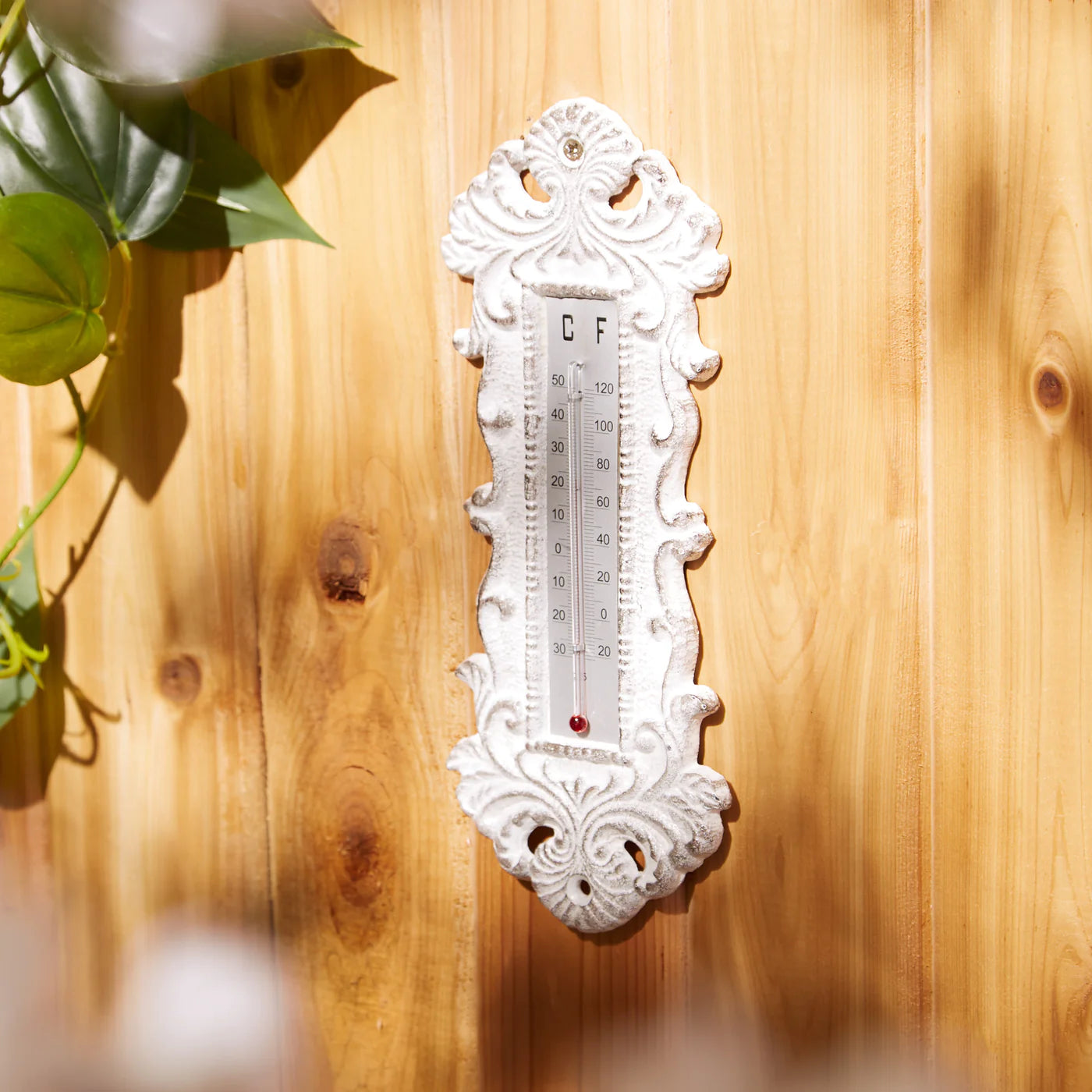 Ornate Cast Iron Wall Thermometer